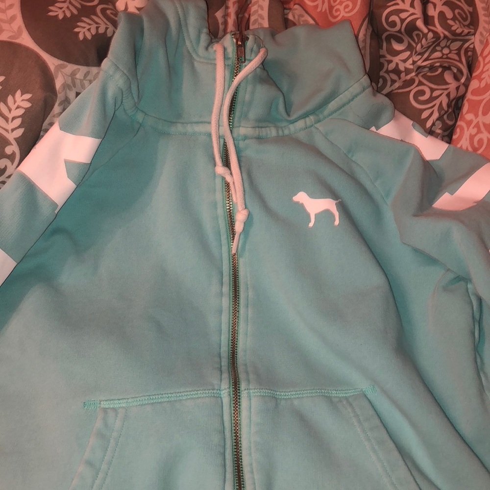 A blue jacket from pink